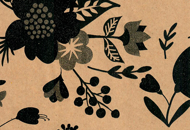 plan PAPEL DE REGALO KRAFTS PRIMAVERA NEGRO
