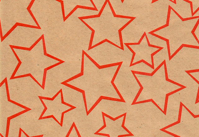 plan PAPEL DE REGALO KRAFTS ESTRELLA ROJO